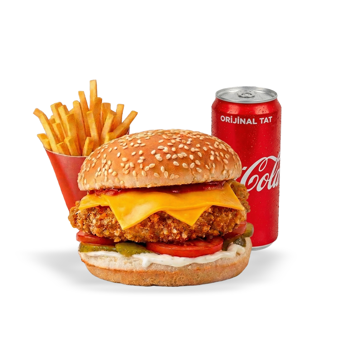 Dana etli cheeseburger kombo (Dana etli cheeseburger + Atıştırmalık + 0.33 İçecek)
